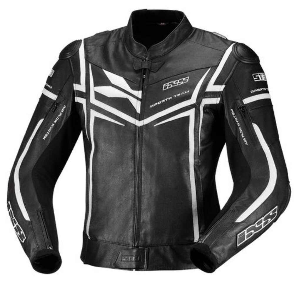 IXS Sting X73011-031 Motorcycle Riding Jacket Black & White Men's Size 40 (M)